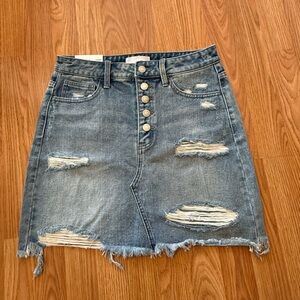NWT Distressed Denim Skirt